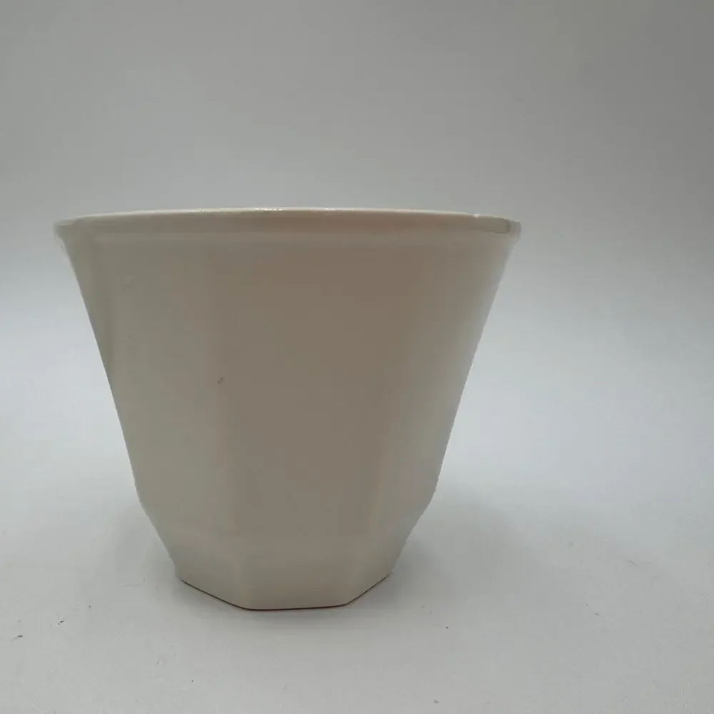 Vintage Sugar Bowl and 5 Coffee Cups Colonial White by Homer Laughlin 7 pcs